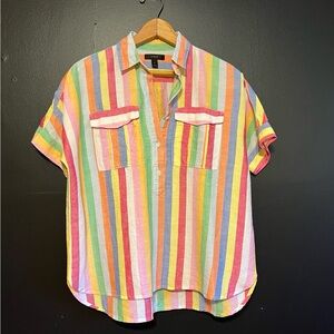 J. Crew Striped Linen Tunic